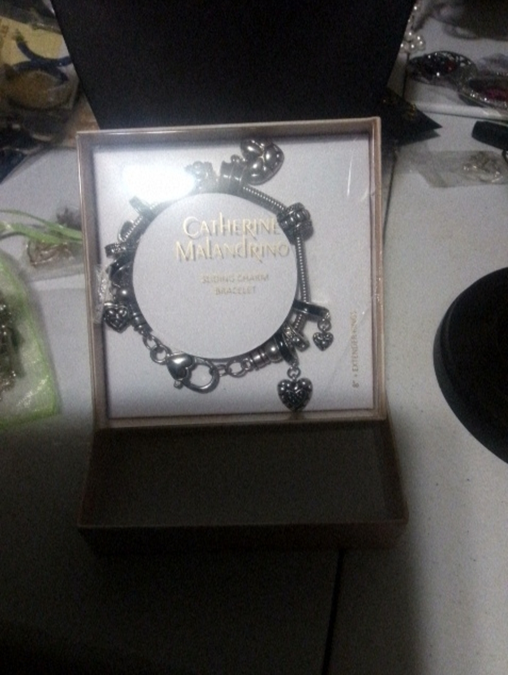 Catherine Malandrino Silver Heart Charm Bracelet